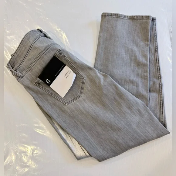 WHBM Gray Jeans with a silver foil side stripes